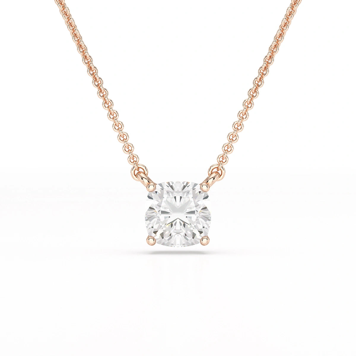1 CT Cushion Solitaire Lab Grown Diamond Pendant