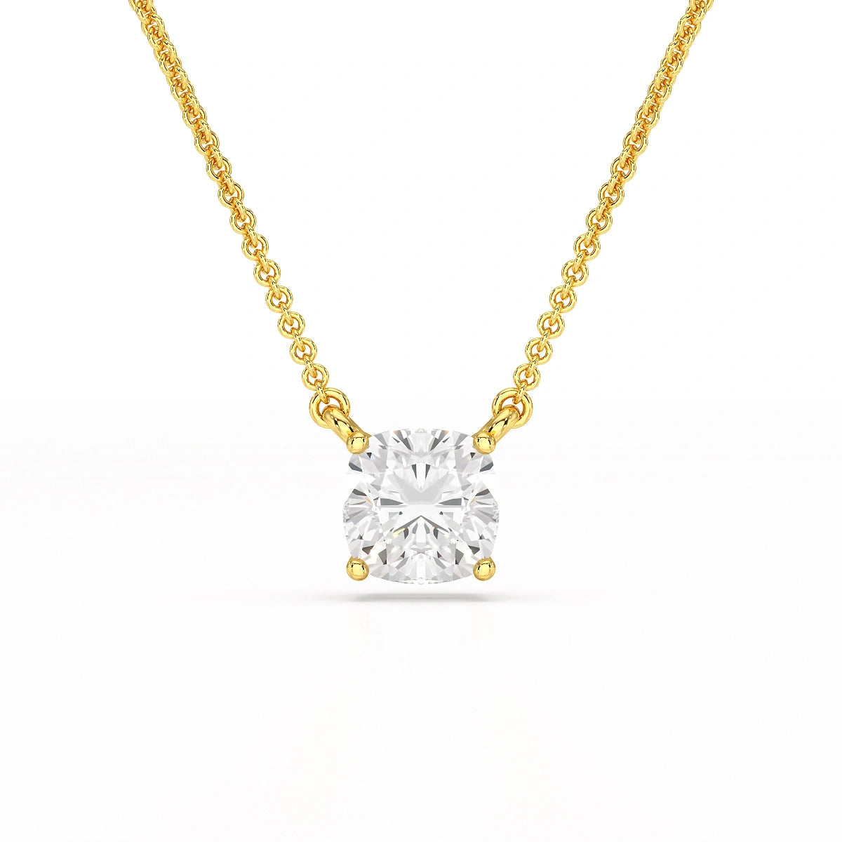 1 CT Cushion Solitaire Lab Grown Diamond Pendant