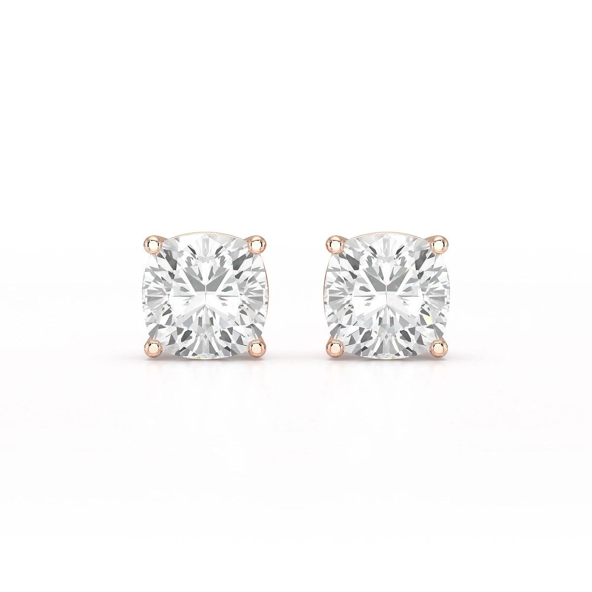 1 CT Cushion Lab Diamond Stud Earrings