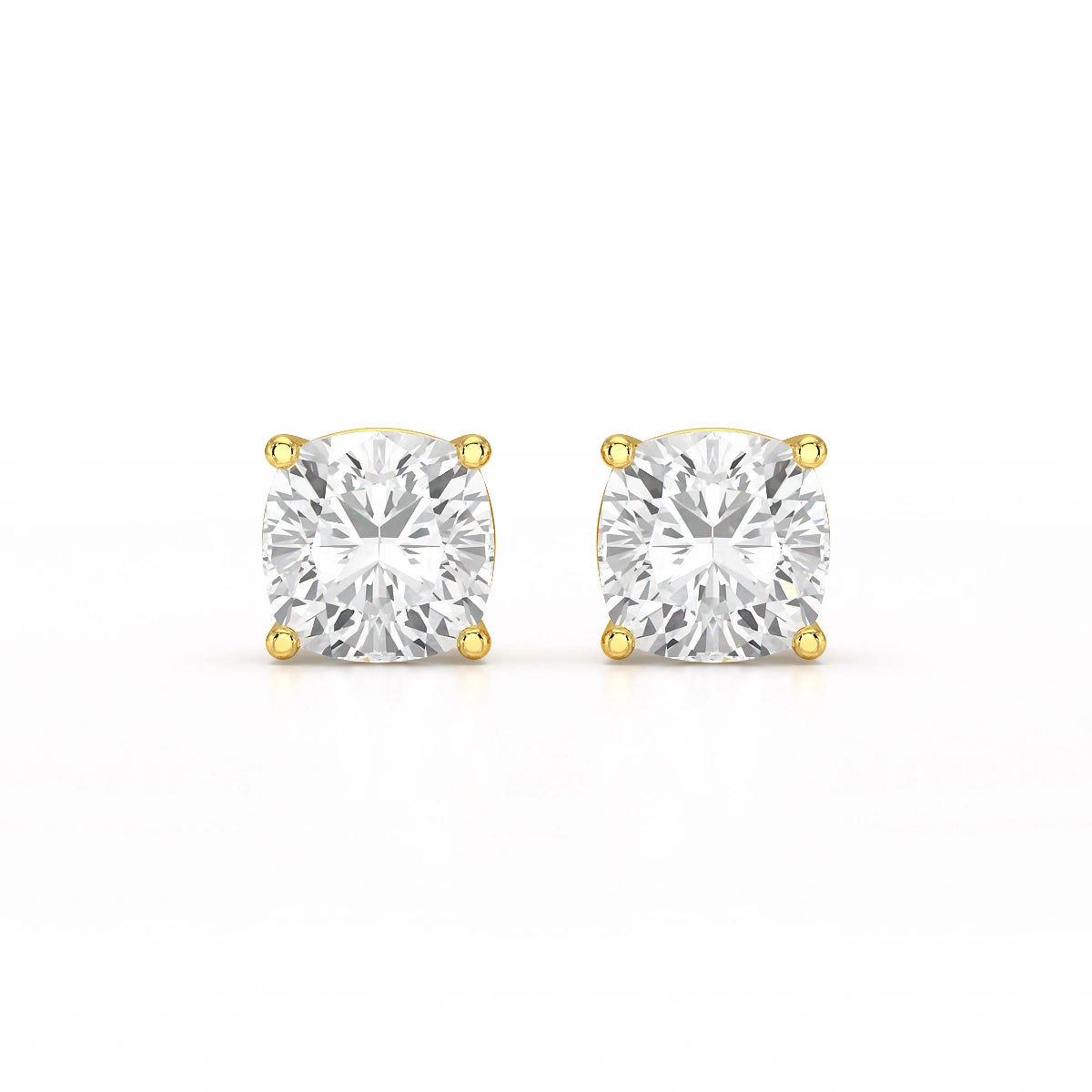 1 CT Cushion Lab Diamond Stud Earrings