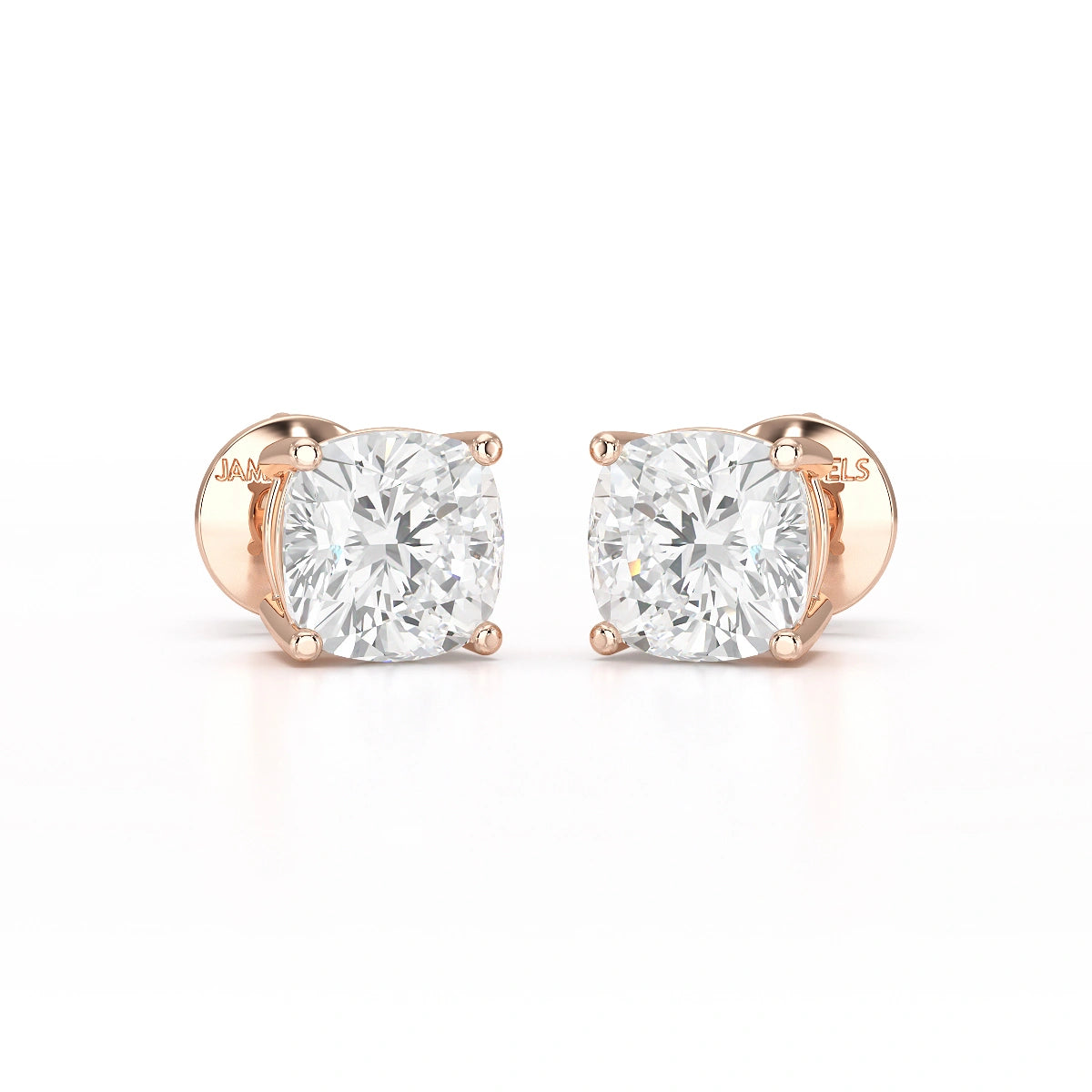 1 CT Cushion Lab Diamond Stud Earrings