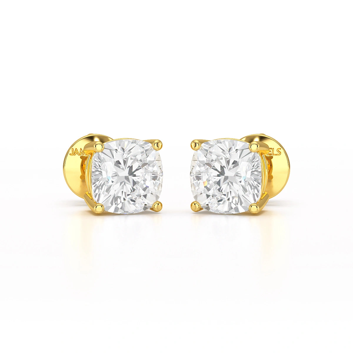 1 CT Cushion Lab Diamond Stud Earrings