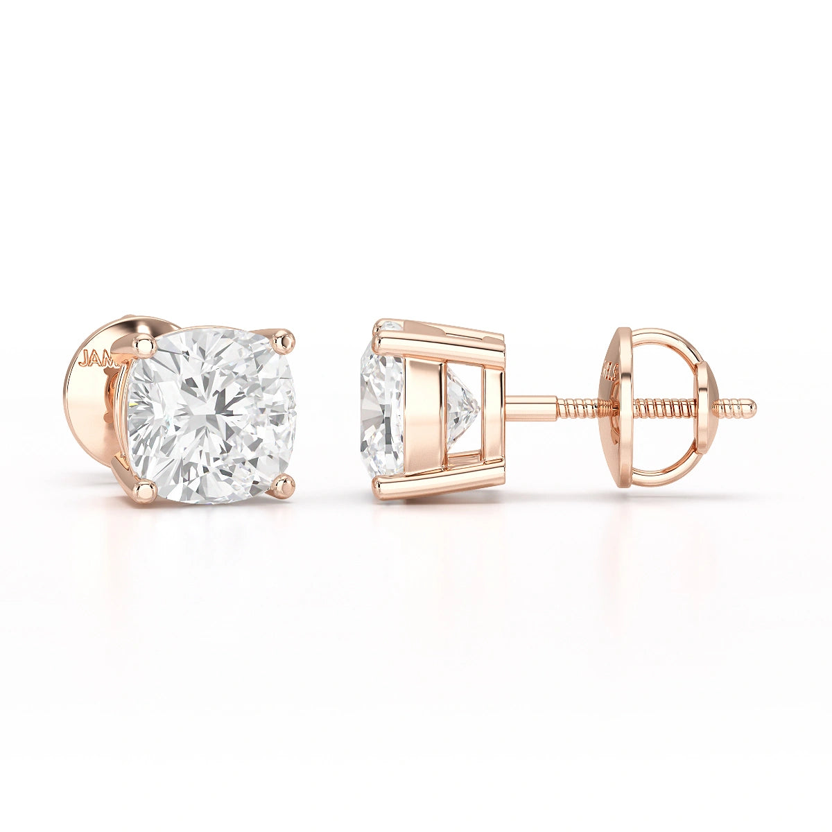 1 CT Cushion Lab Diamond Stud Earrings