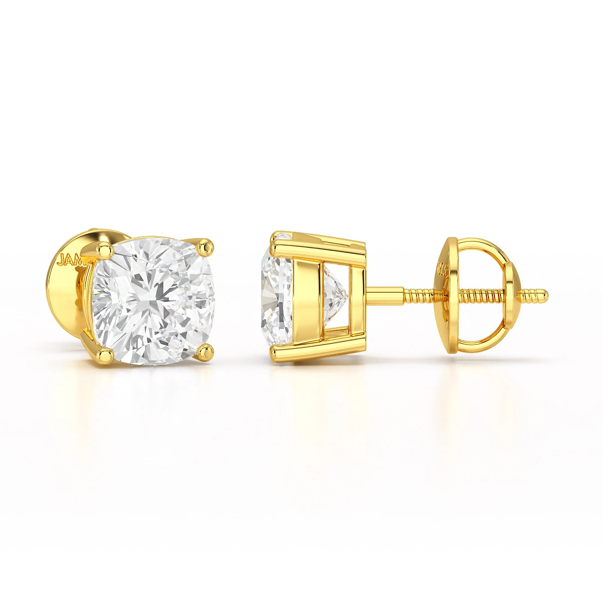 1 CT Cushion Lab Diamond Stud Earrings