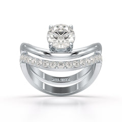 Curved Round Cut 1.3 CT Lab Diamond Ring