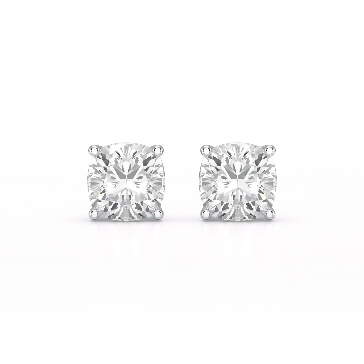 1 CT Cushion Lab Diamond Stud Earrings