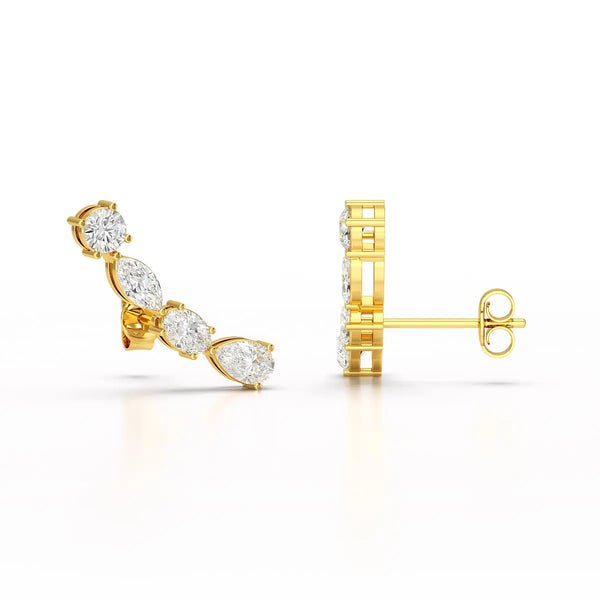 0.40 CT Multi Shape Lab Diamond Cascade Earrings
