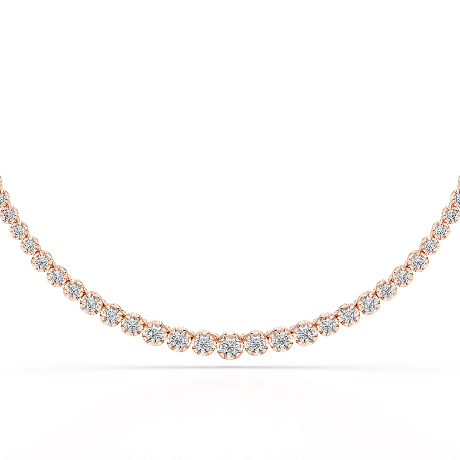 7.6 Carat Lab Diamond Round Riviere Necklace