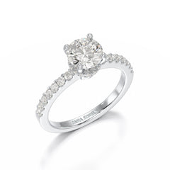 1.36 CT Round Cut Lab Grown Diamond Ring