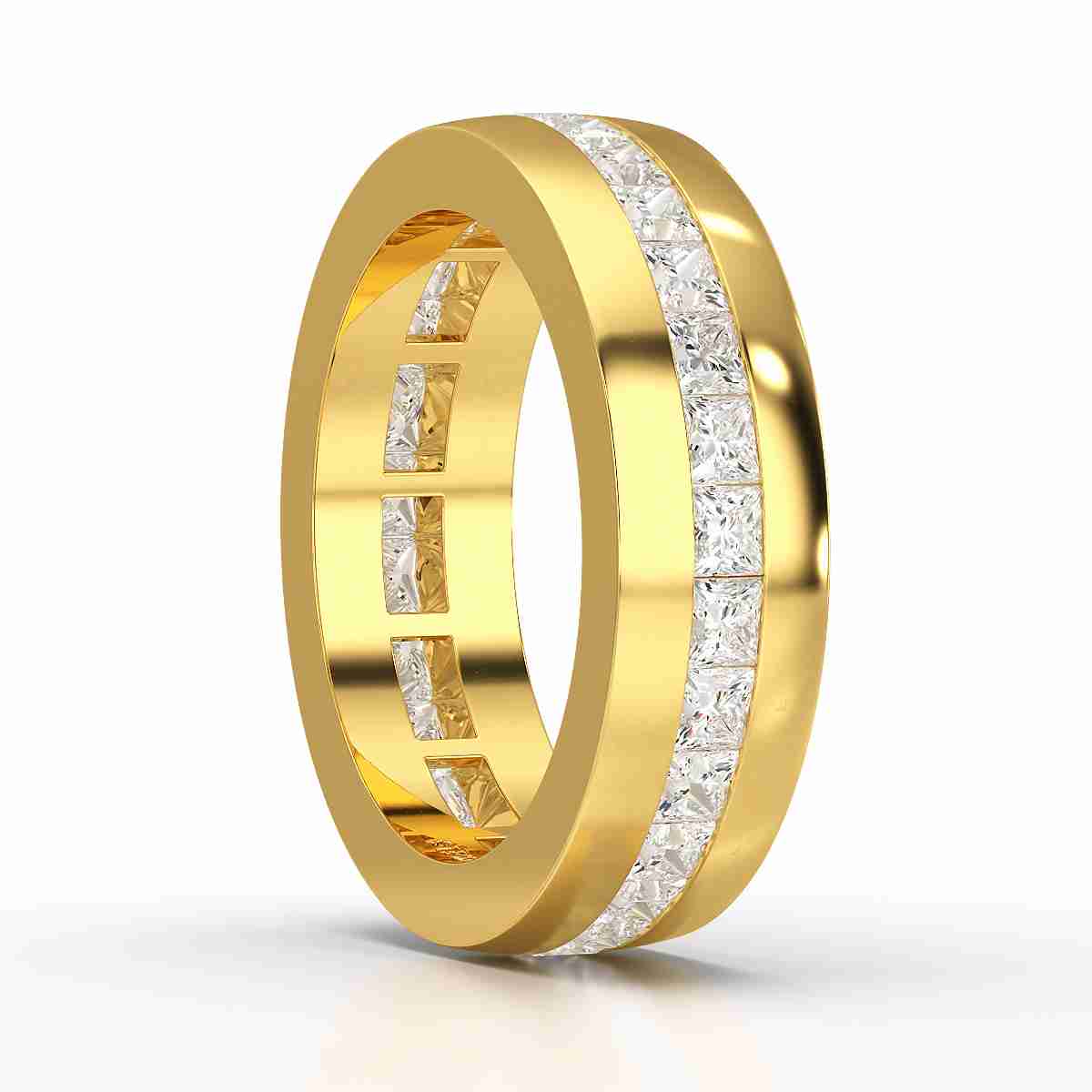 3 CT Princess Shape Lab Diamond Men's Ring