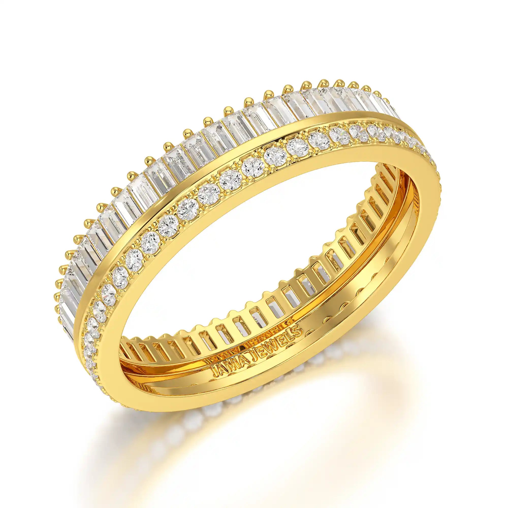 1.10 CT Baguette and Round Cut Diamond Eternity Ring