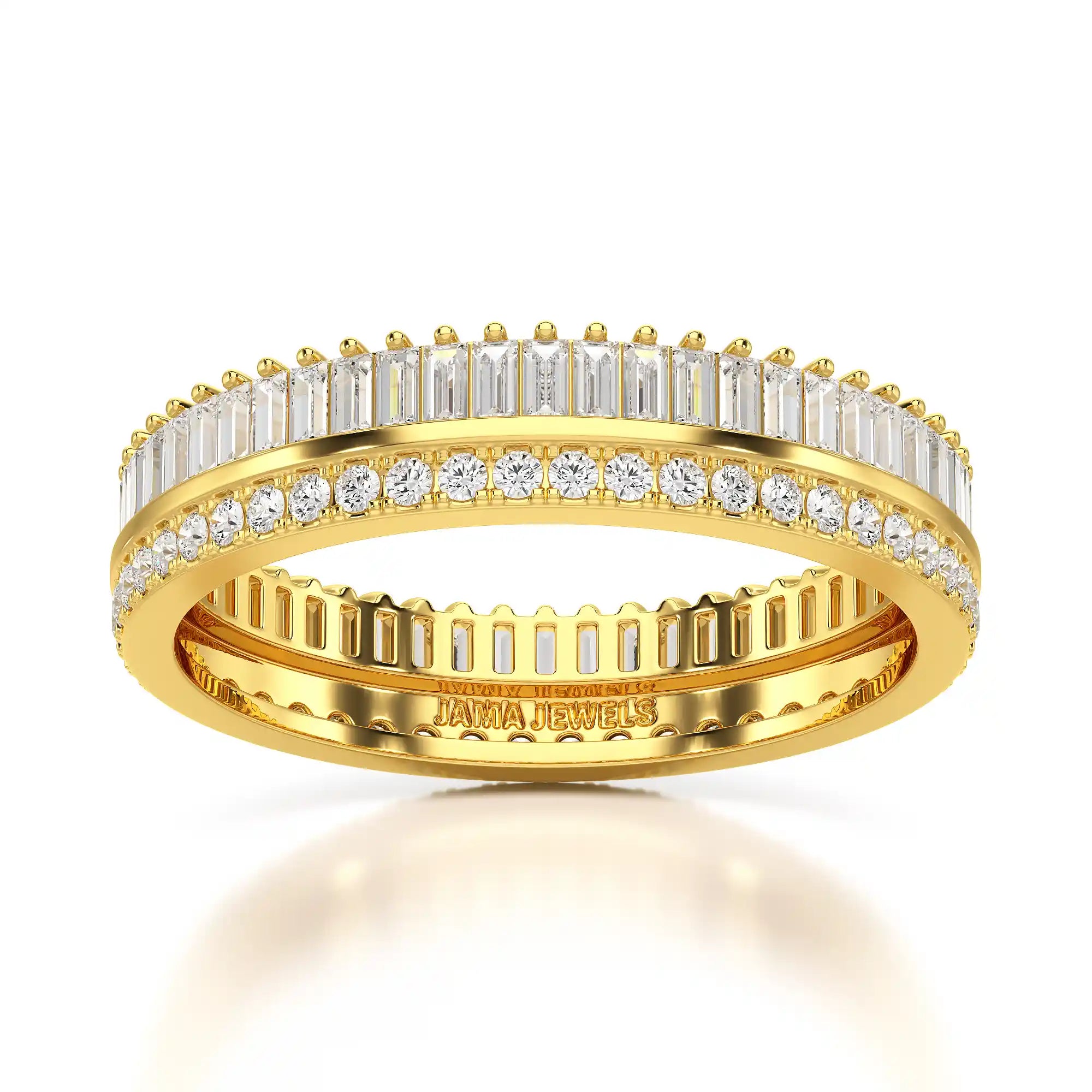 1.10 CT Baguette and Round Cut Diamond Eternity Ring