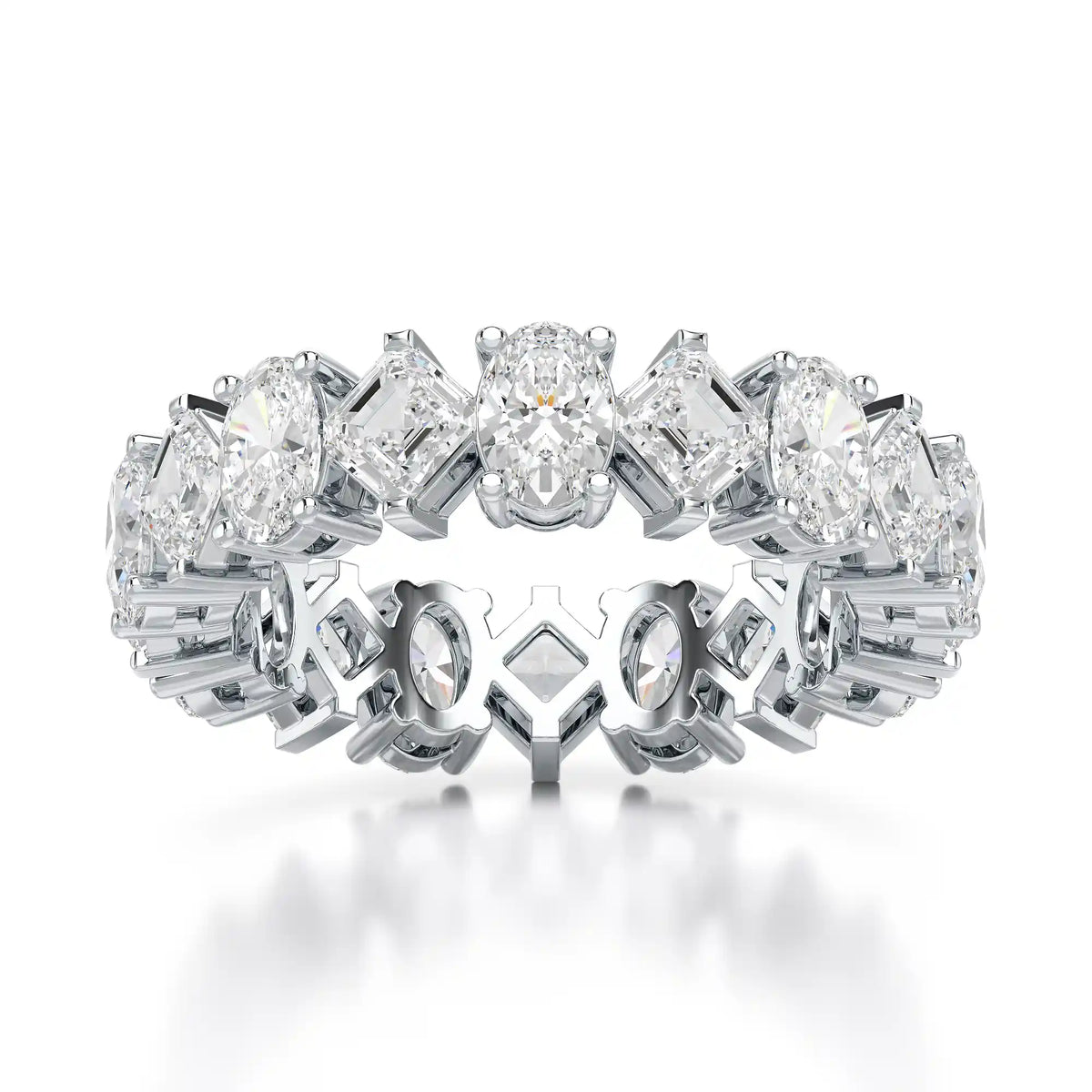 4.50 CT Asscher & Oval Cut Diamond Eternity Ring