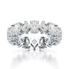 4.50 CT Asscher & Oval Cut Diamond Eternity Ring