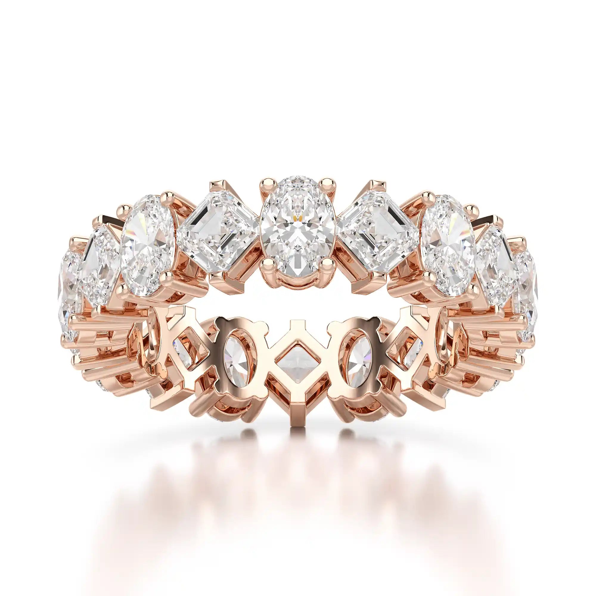 4.50 CT Asscher & Oval Cut Diamond Eternity Ring