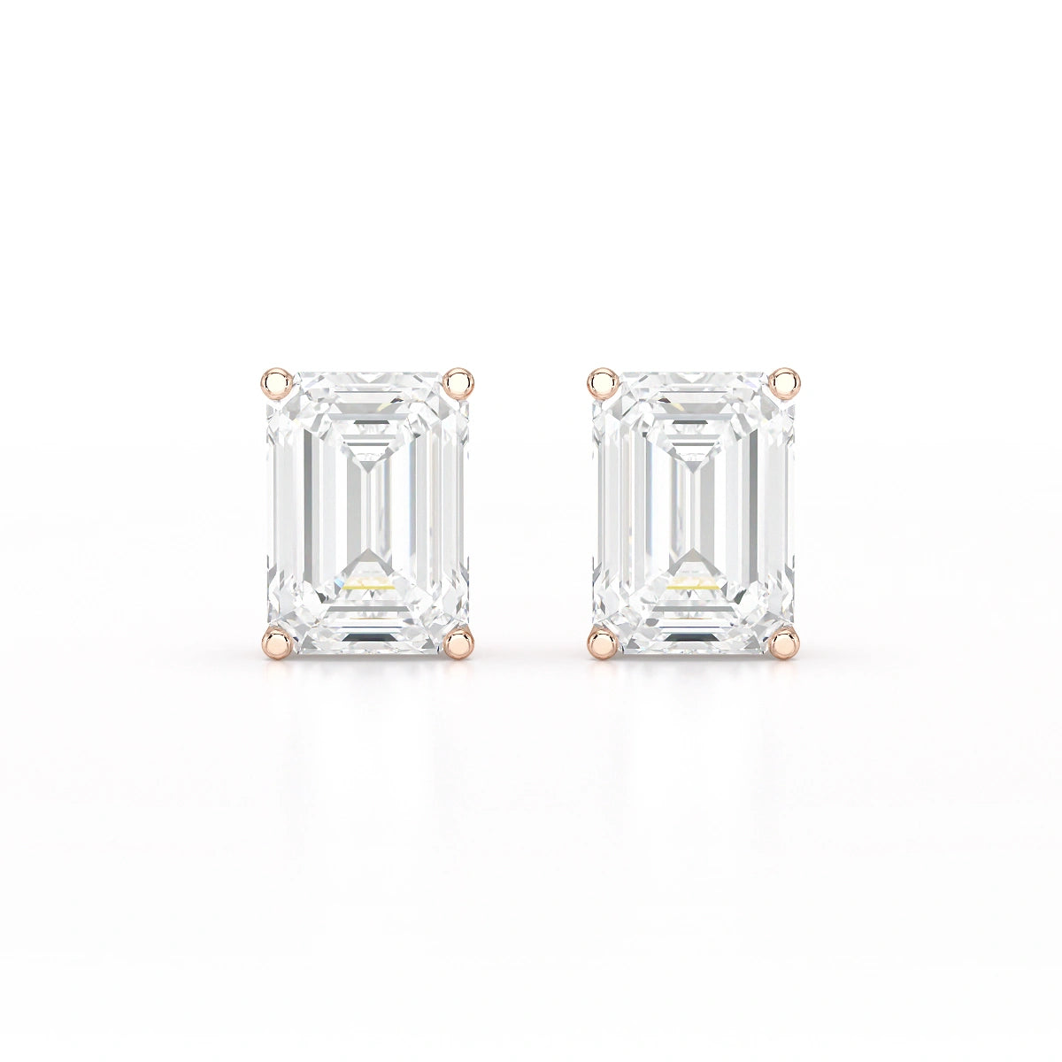 1 Ct Emerald Pair Solitaire Lab Diamond Earrings