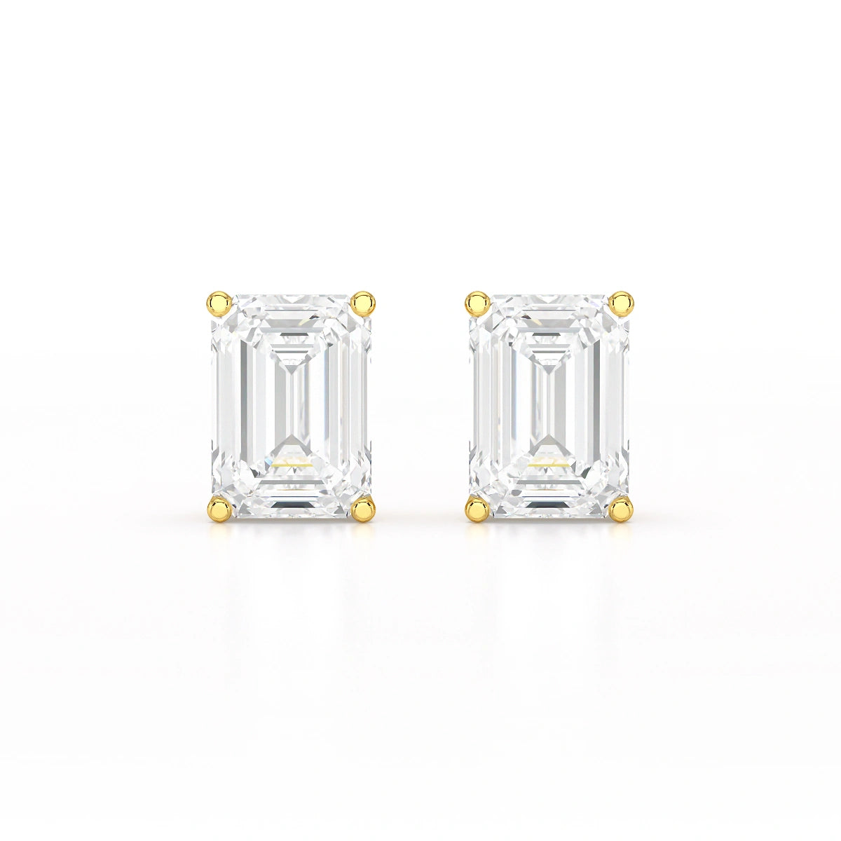 1 Ct Emerald Pair Solitaire Lab Diamond Earrings
