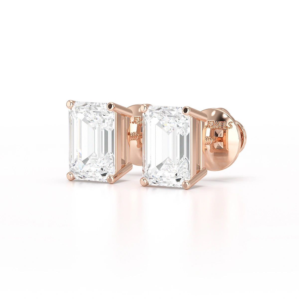 1 Ct Emerald Pair Solitaire Lab Diamond Earrings