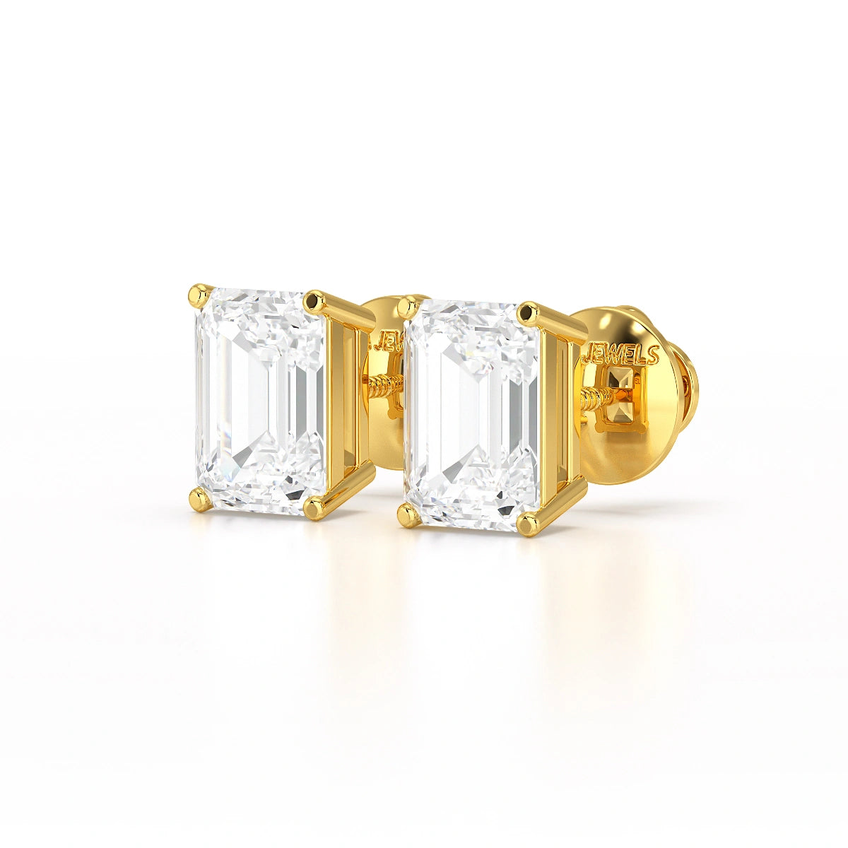 1 Ct Emerald Pair Solitaire Lab Diamond Earrings