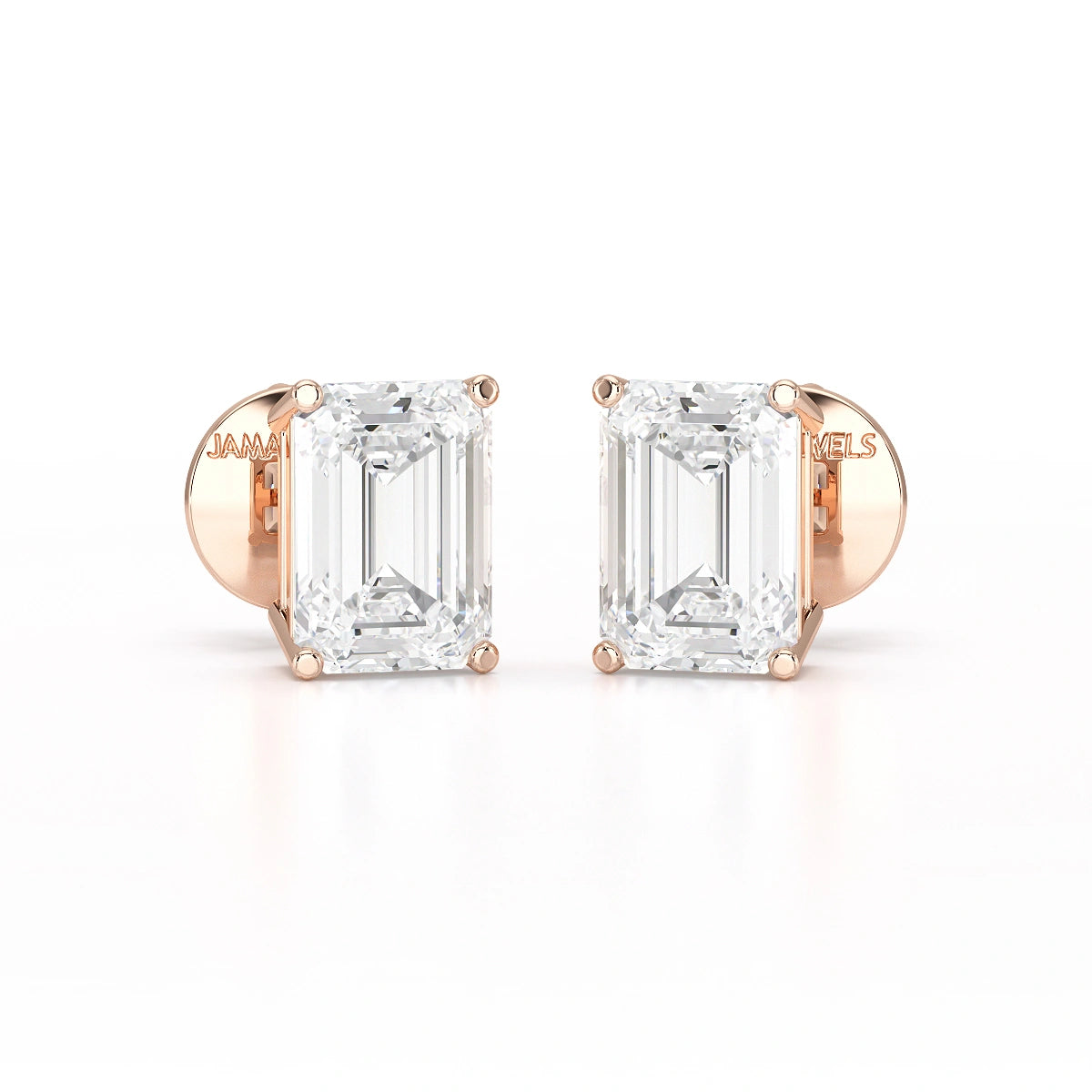 1 Ct Emerald Pair Solitaire Lab Diamond Earrings