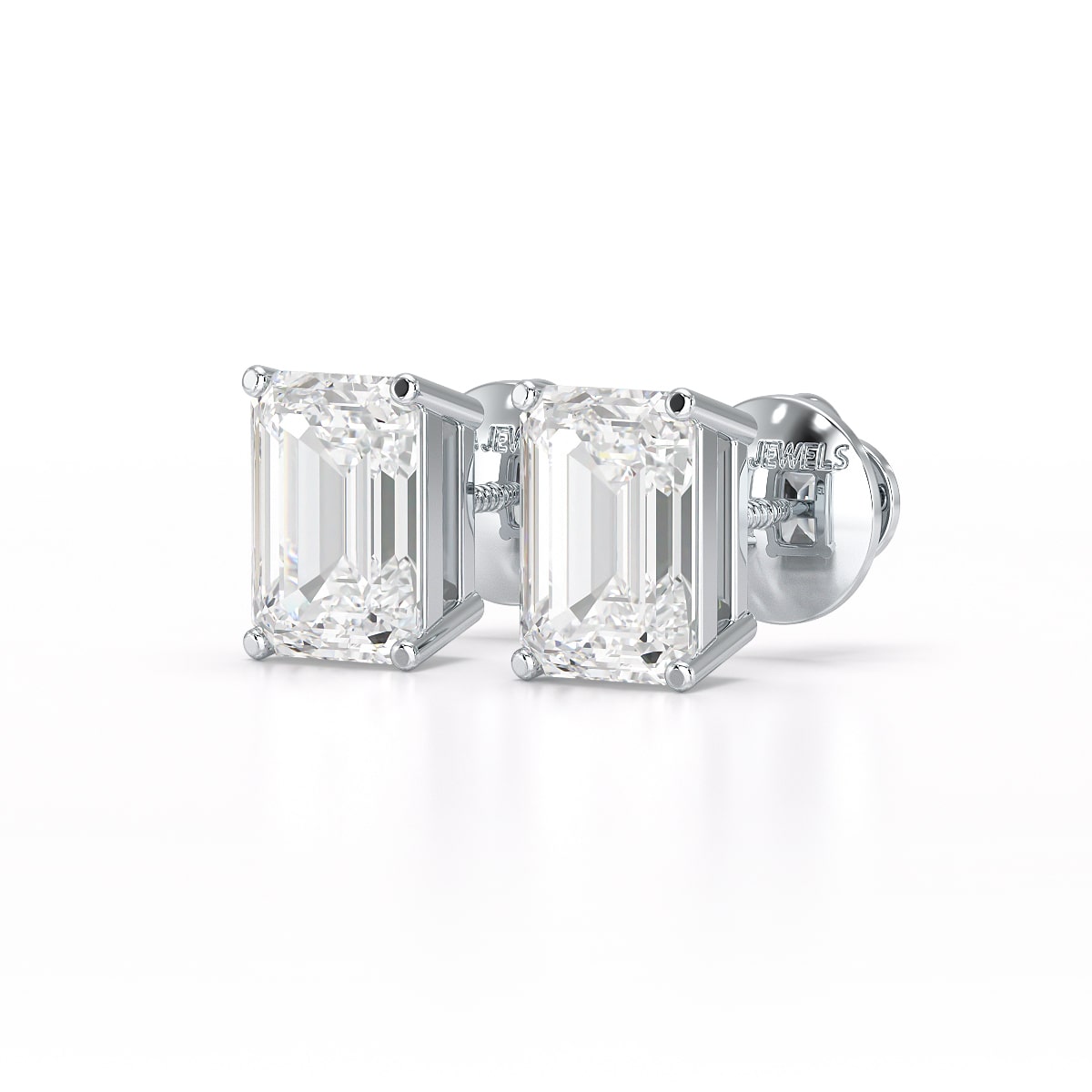 1 Ct Emerald Pair Solitaire Lab Diamond Earrings