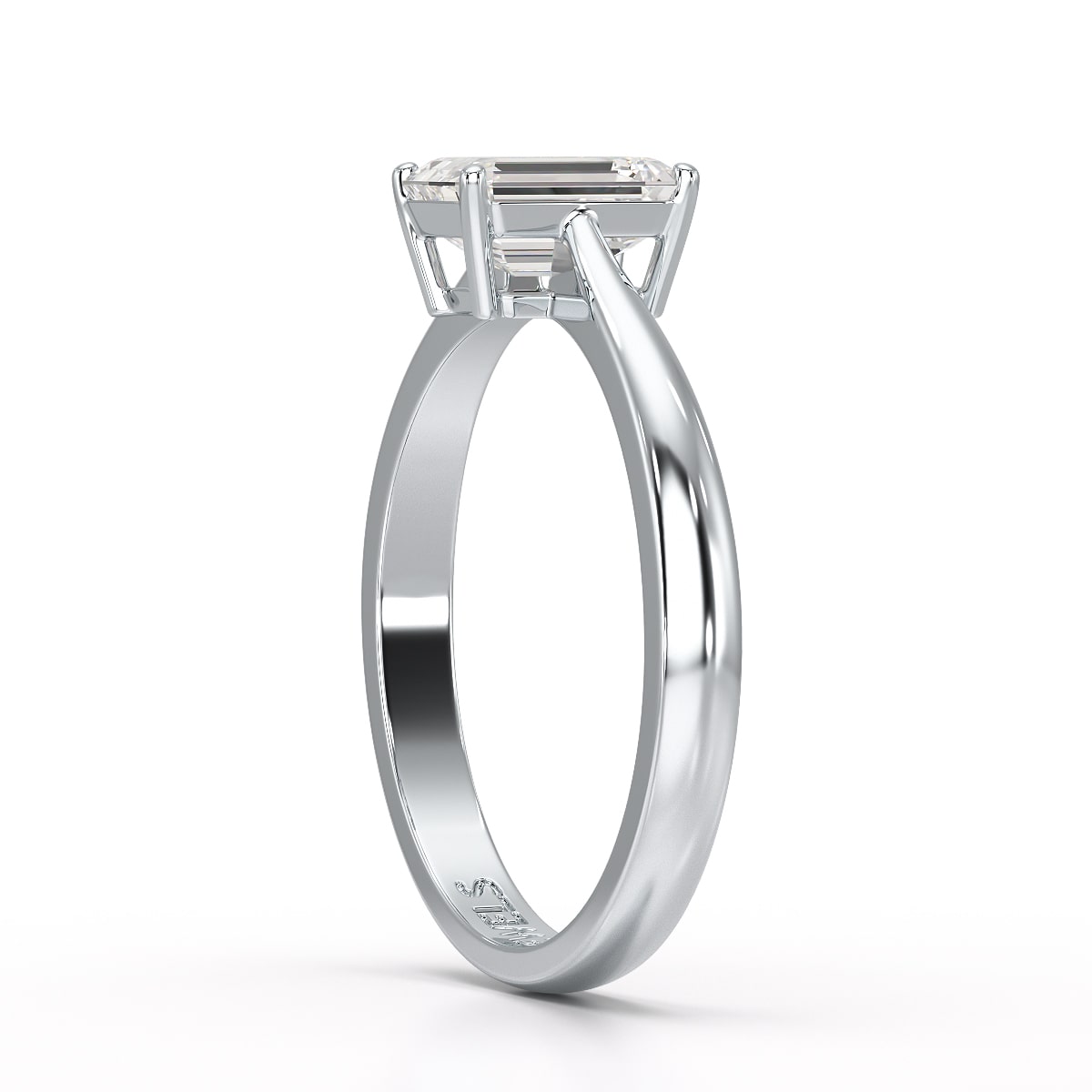 1 Ct Emerald Cut Solitaire Lab Diamond Ring