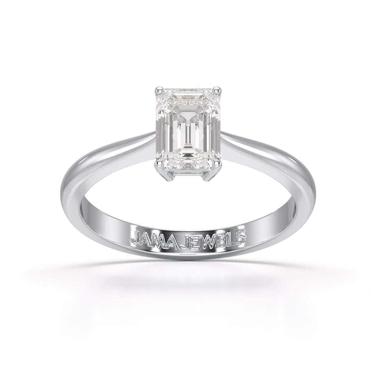 1 Ct Emerald Cut Solitaire Lab Diamond Ring