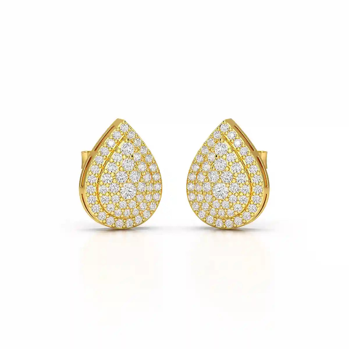 0.82 CT Lab Diamond Pear Shape Stud Earrings