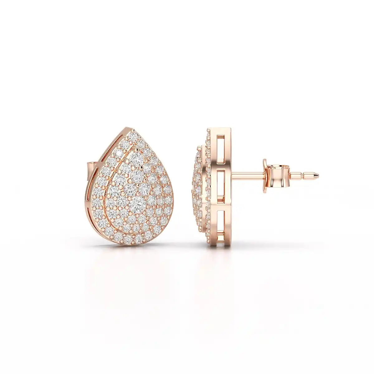 0.82 CT Lab Diamond Pear Shape Stud Earrings