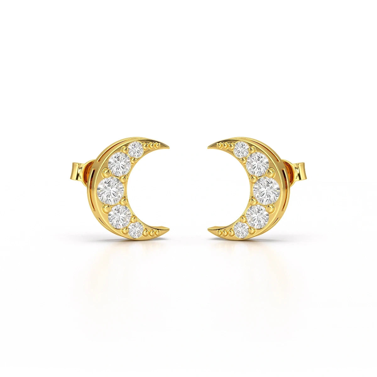 0.81 CT Lab Diamond Half Moon Earrings