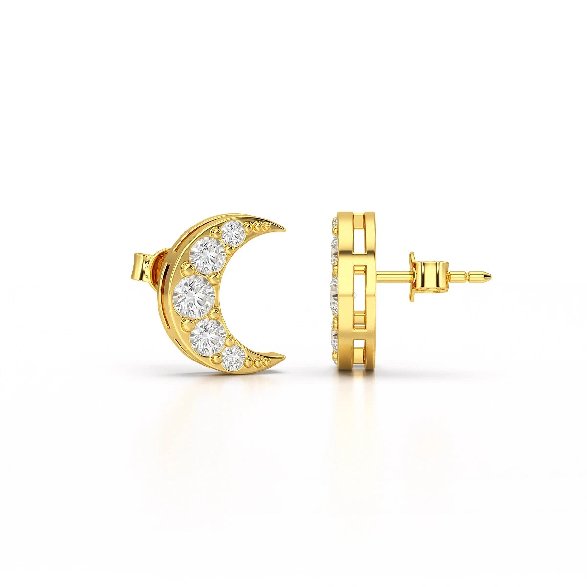 0.81 CT Lab Diamond Half Moon Earrings