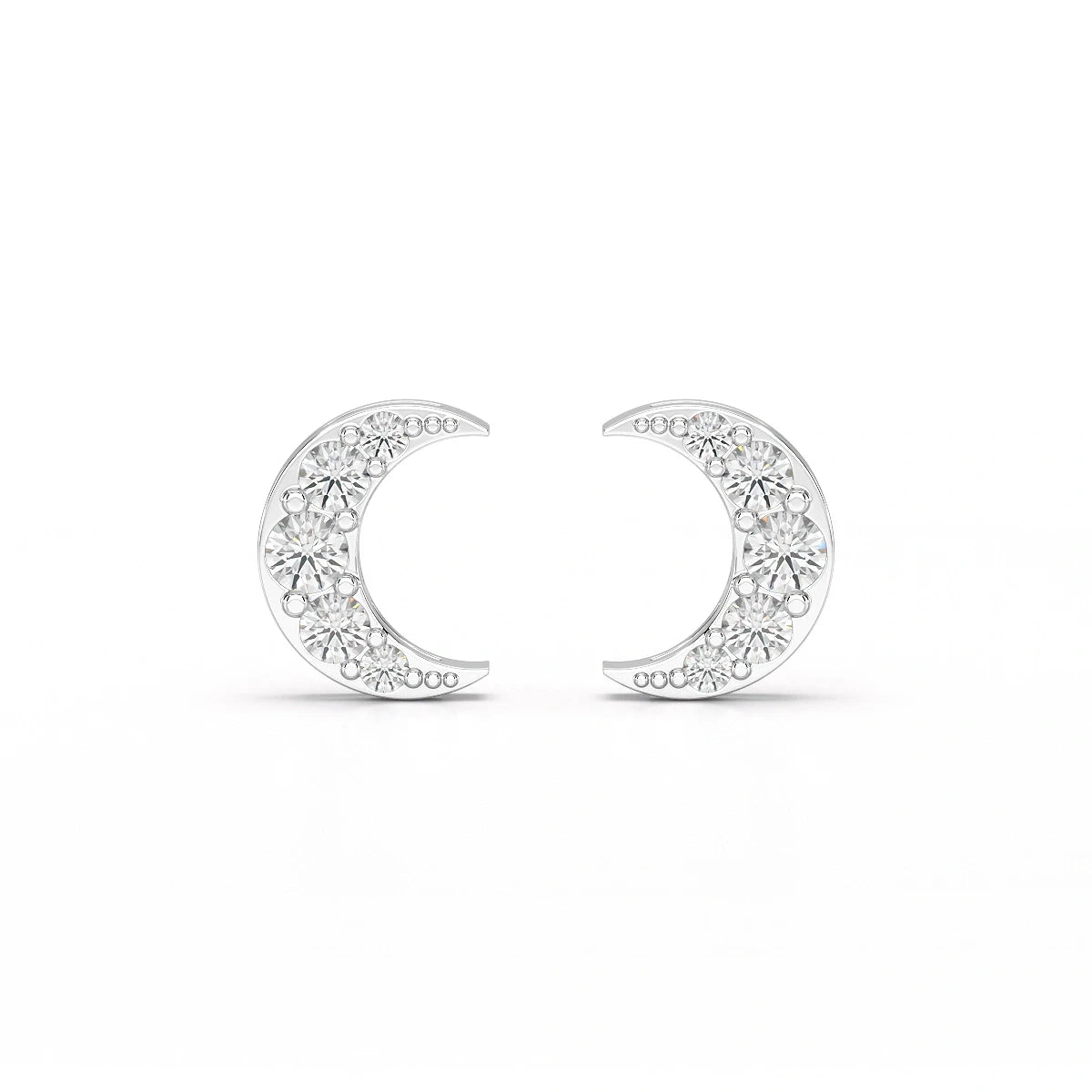 0.81 CT Lab Diamond Half Moon Earrings