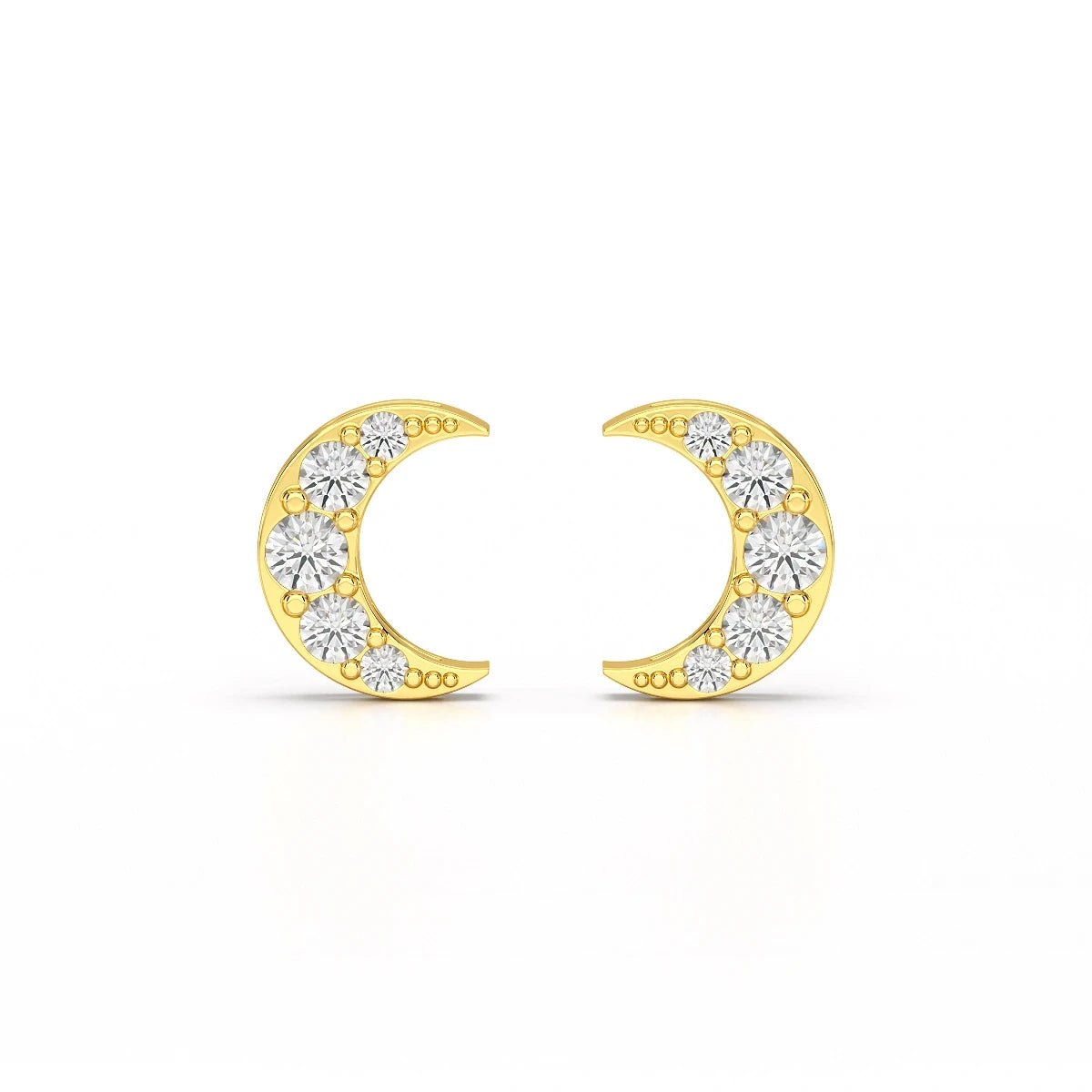 0.81 CT Lab Diamond Half Moon Earrings