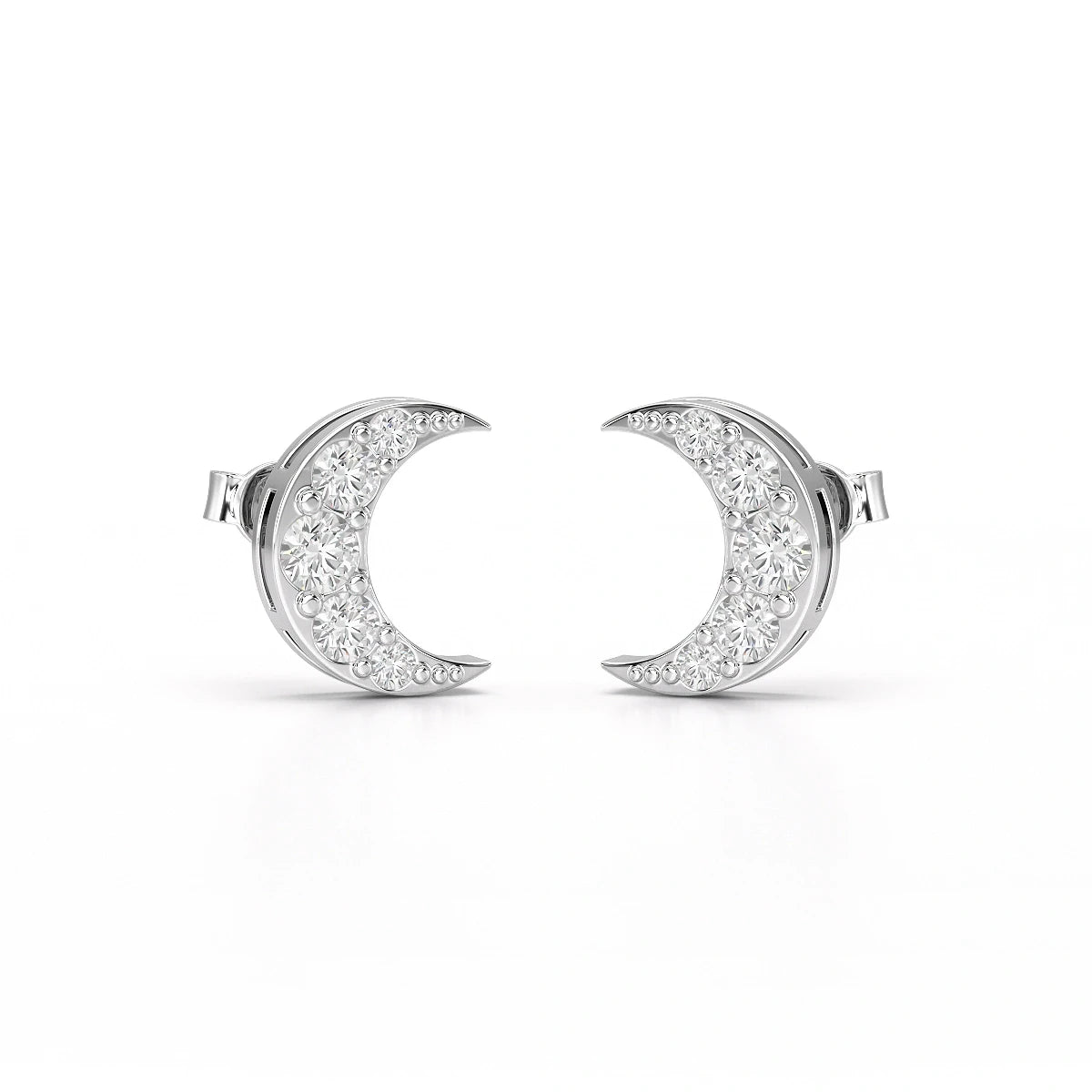 0.81 CT Lab Diamond Half Moon Earrings