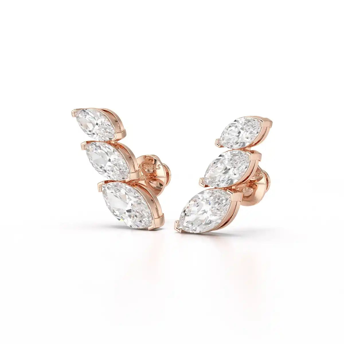 2.9 CT Trilogy Marquise Cut Lab Diamond Climber Earring