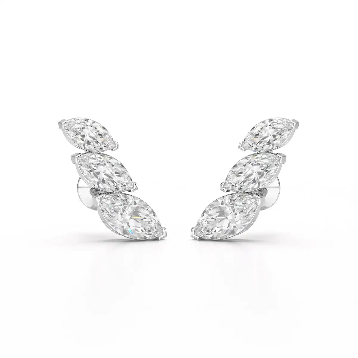 2.9 CT Trilogy Marquise Cut Lab Diamond Climber Earring
