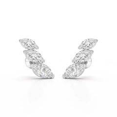 2.9 CT Trilogy Marquise Cut Lab Diamond Climber Earring