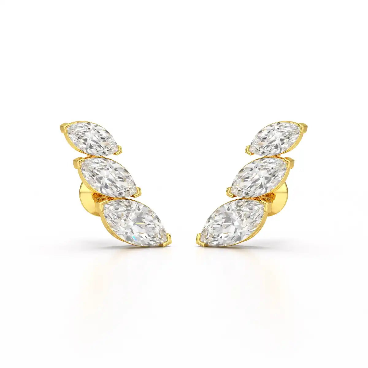 2.9 CT Trilogy Marquise Cut Lab Diamond Climber Earring