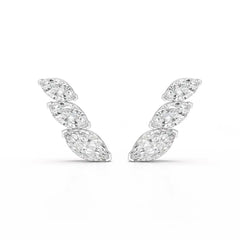 2.9 CT Trilogy Marquise Cut Lab Diamond Climber Earring