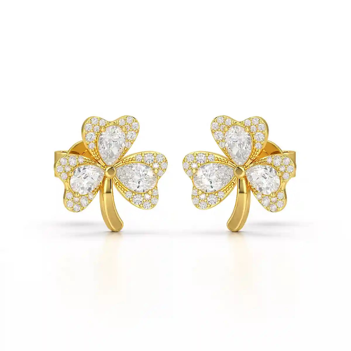 1.30 CT Petal Earring with Pear and Rounds Cut Lab Diamonds