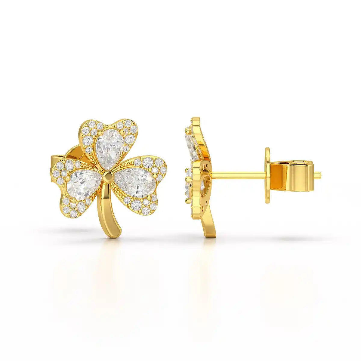 1.30 CT Petal Earring with Pear and Rounds Cut Lab Diamonds