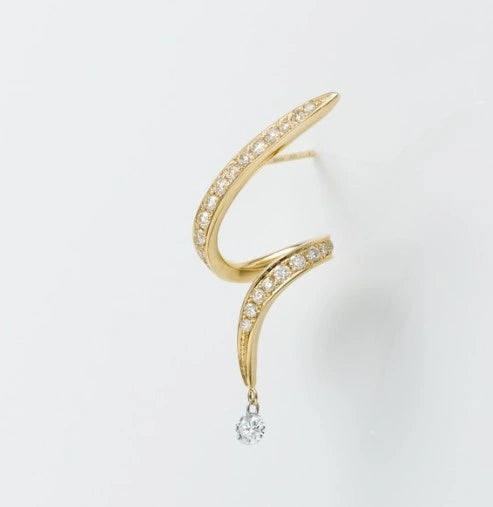 0.40 CT Spiral Earring with Round Cut Lab Diamonds