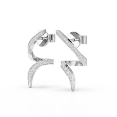 0.40 CT Spiral Earring with Round Cut Lab Diamonds