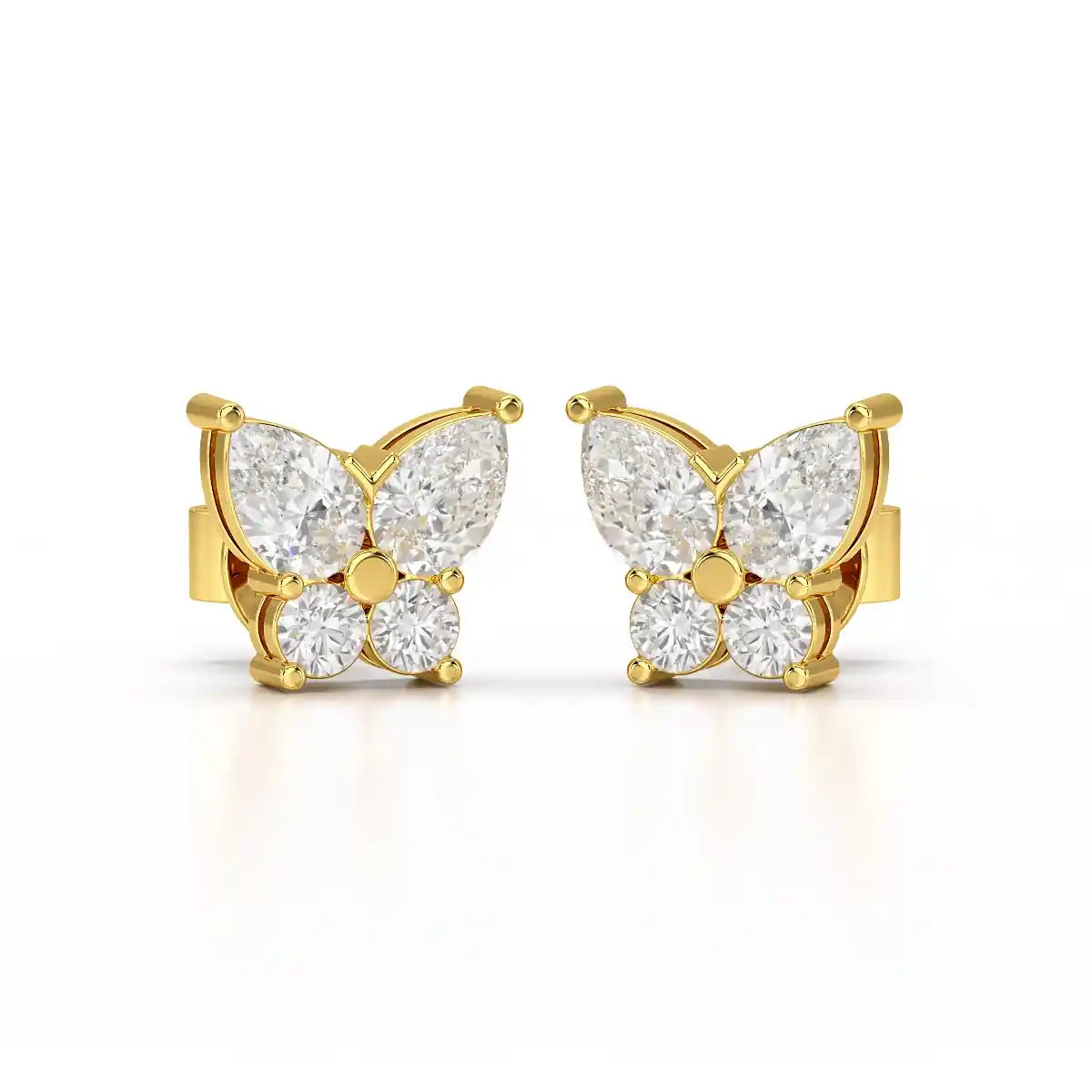 1.50 CT Butterfly Shape Lab Diamond Stud Earring