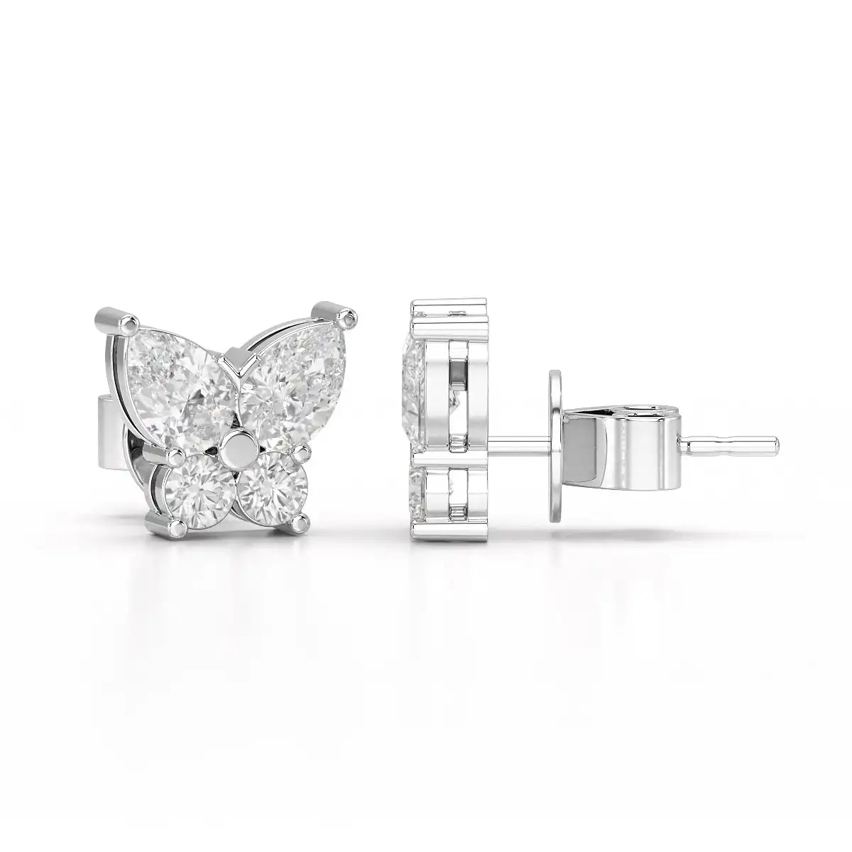 1.50 CT Butterfly Shape Lab Diamond Stud Earring
