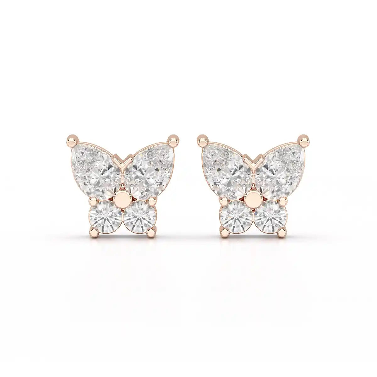 1.50 CT Butterfly Shape Lab Diamond Stud Earring