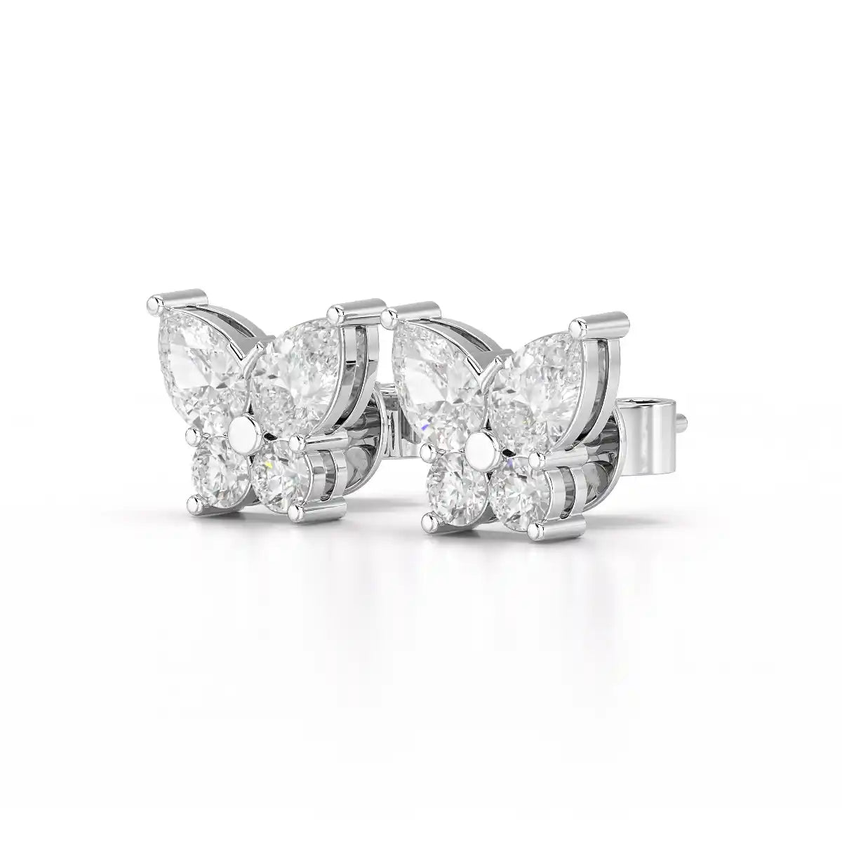 1.50 CT Butterfly Shape Lab Diamond Stud Earring