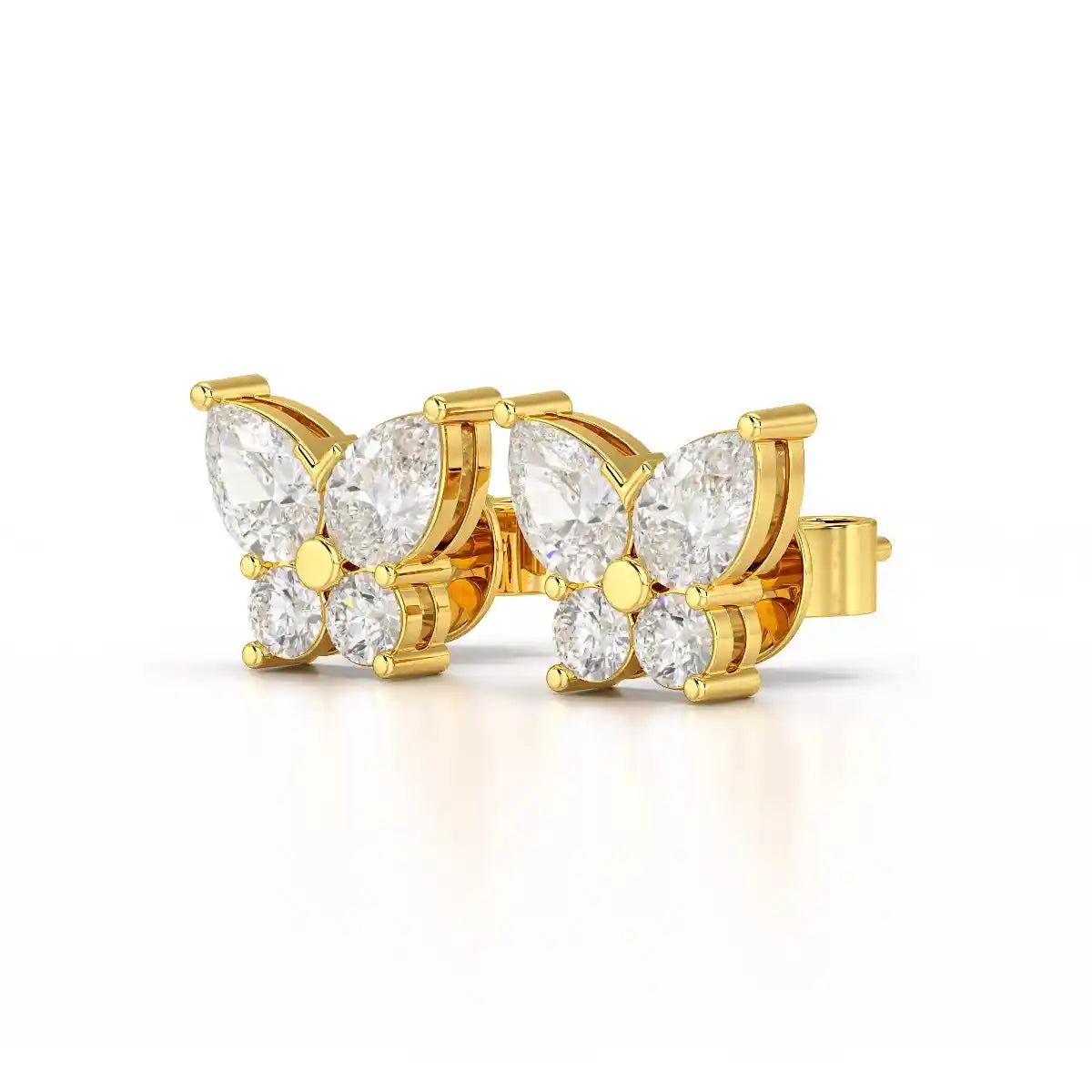 1.50 CT Butterfly Shape Lab Diamond Stud Earring