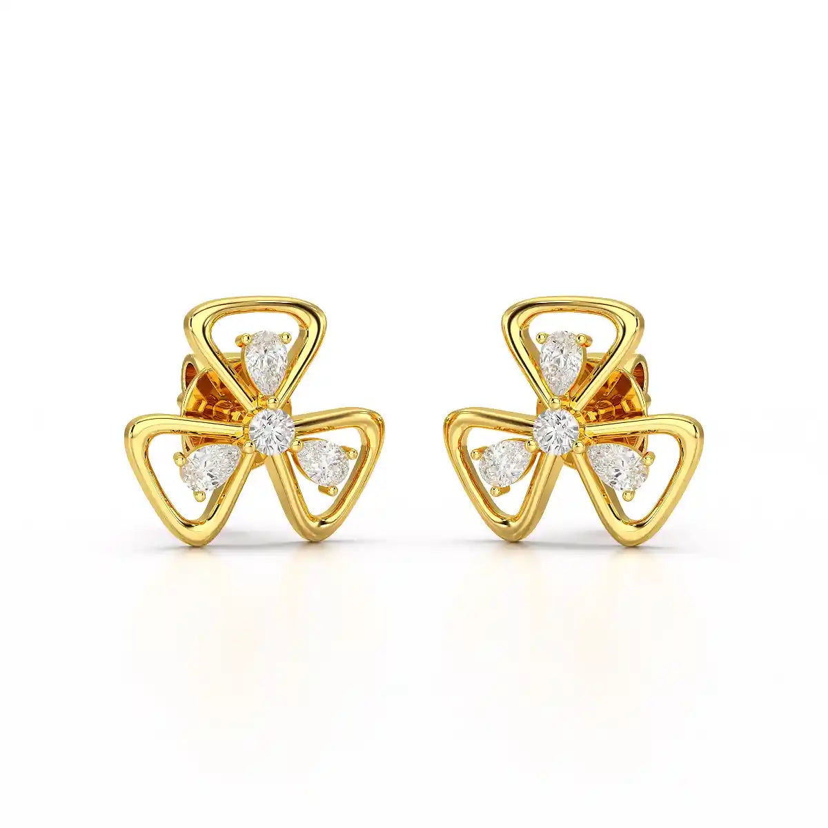 0.40 CT Lab Diamond Round Cut Petal Earring