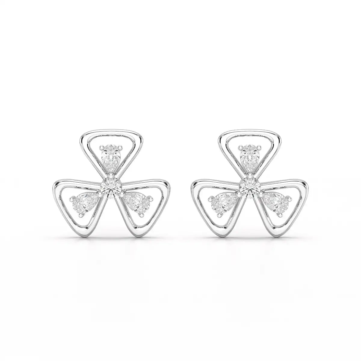 0.40 CT Lab Diamond Round Cut Petal Earring
